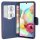 cofi1453® Buch Tasche "Fancy" kompatibel mit SAMSUNG GALAXY A71 (A715F) Handy Hülle Etui Brieftasche Schutzhülle mit Standfunktion, Kartenfach Rot-Blau