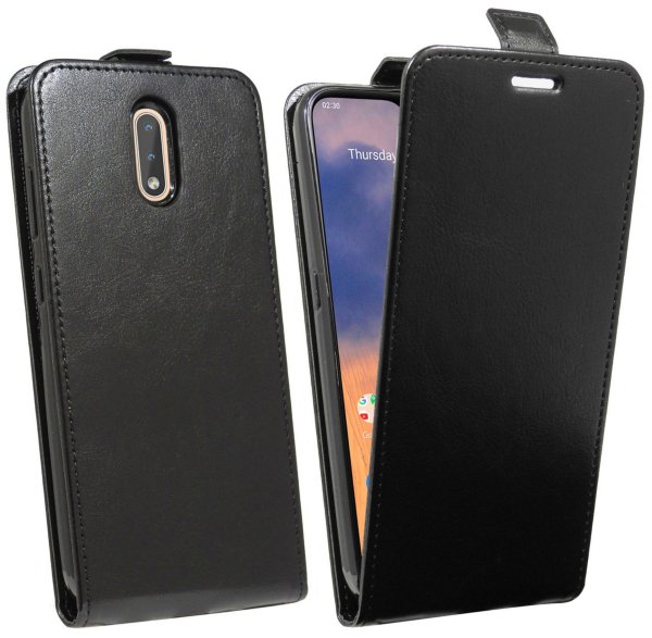 cofi1453® Flip Case kompatibel mit NOKIA 2.3 Handy Tasche vertikal aufklappbar Schutzhülle Klapp Hülle Schwarz