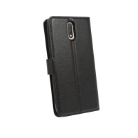 cofi1453® Buch Tasche "Fancy" kompatibel mit NOKIA 2.3 Handy Hülle Etui Brieftasche Schutzhülle mit Standfunktion, Kartenfach Schwarz