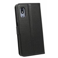 cofi1453® Buch Tasche "Fancy" kompatibel mit SAMSUNG GALAXY A2 CORE (A260G) Handy Hülle Etui Brieftasche Schutzhülle mit Standfunktion, Kartenfach Schwarz