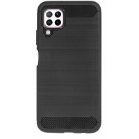 cofi1453® Silikon Hülle Bumper Carbon kompatibel mit HUAWEI P40 LITE Case TPU Soft Handyhülle Cover Schutzhülle Schwarz