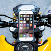 Universal Fahrrad Handyhalterung Handyhalter Halter Fahrrad Smartphone Fahrradhalterung kompatibel mit Smartphones Handys bis 4,6-6,5" Schwarz