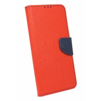 cofi1453® Buch Tasche "Fancy" kompatibel mit HUAWEI P40 LITE E Handy Hülle Etui Brieftasche Schutzhülle mit Standfunktion, Kartenfach Rot-Blau