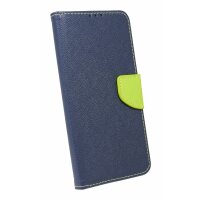 cofi1453® Buch Tasche "Fancy" kompatibel mit HUAWEI P40 LITE E Handy Hülle Etui Brieftasche Schutzhülle mit Standfunktion, Kartenfach Blau-Grün