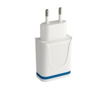 Sunix Netzteil Schnell Ladegerät 2,1A Tragbares 2X USB Dual Port Fast Charge Reiseladegerät Steckdose 1,2m Kabel kompatibel mit Smartphones. Tablets, Samsung, HTC, LG, Huawei, Samsung, iOS in Weiß