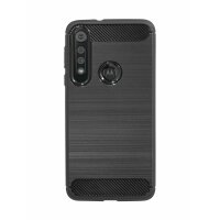 cofi1453 Silikon Hülle Carbon kompatibel mit MOTOROLA MOTO G8 PLAY TPU Case Soft Handyhülle Cover Schutzhülle Schwarz