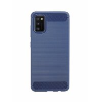 cofi1453® Silikon Hülle Bumper Carbon kompatibel mit SAMSUNG GALAXY A41 A415F Case TPU Soft Handyhülle Cover Schutzhülle Blau