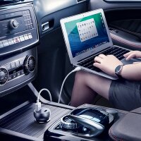 Mcdodo KFZ Autoladegerät Schnellladung Q3.0 Quick Charge USB 3.0 2x USB Typ-C 30W 5A mit LED Anzeige  kompatibel mit Smartphones & Tabltet Schwarz