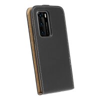 cofi1453® Flip Case kompatibel mit HUAWEI P40 Handy Tasche vertikal aufklappbar Schutzhülle Klapp Hülle Schwarz