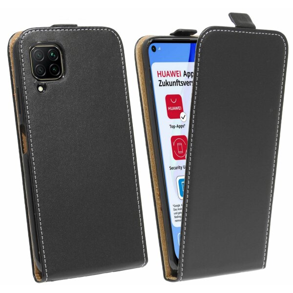 cofi1453® Flip Case kompatibel mit HUAWEI P40 LITE Handy Tasche vertikal aufklappbar Schutzhülle Klapp Hülle Schwarz