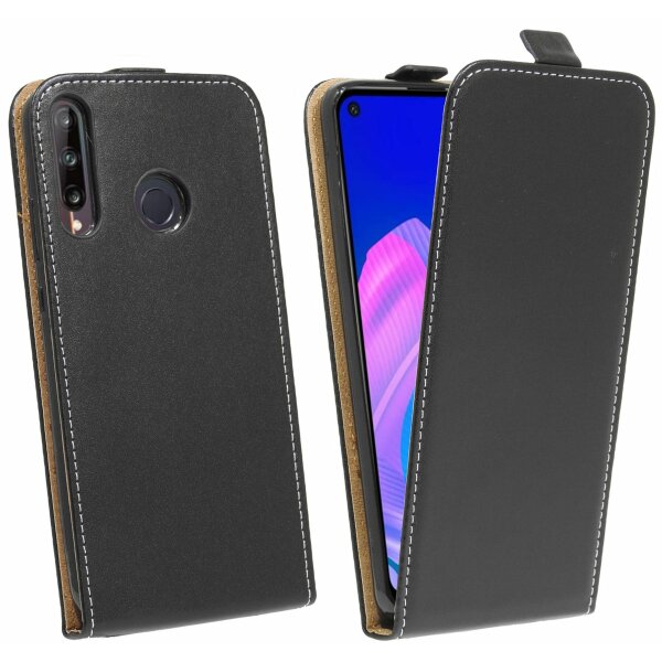 cofi1453® Flip Case kompatibel mit HUAWEI P40 LITE E Handy Tasche vertikal aufklappbar Schutzhülle Klapp Hülle Schwarz