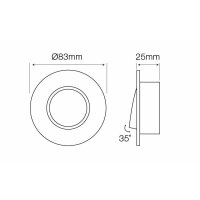 Einbaustrahler GU10 Einbaurahmen 35° Schwenkbar Ø85mm Bohrloch Aluminium inkl. GU10 Fassung für LED Leuchtmittel, Schwarz Brushed, Eckig