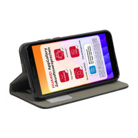 cofi1453® Buch Tasche "Smart" kompatibel mit HUAWEI Y5P Handy Hülle Etui Brieftasche Schutzhülle mit Standfunktion, Kartenfach Schwarz