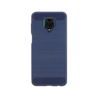 cofi1453® Silikon Hülle Bumper Carbon kompatibel mit XIAOMI REDMI NOTE 9S Case TPU Soft Handyhülle Cover Schutzhülle Blau