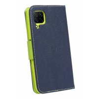 cofi1453® Buch Tasche "Fancy" kompatibel mit HUAWEI P40 LITE Handy Hülle Etui Brieftasche Schutzhülle mit Standfunktion, Kartenfach Blau-Grün