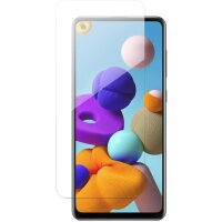 Silikon Handyhülle Schutz Hülle Schale Tasche Cover Bumper Case + 9H Panzerfolie Schutz Folie Glas kompatibel mit SAMSUNG GALAXY A21s (A217F)