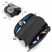 Wozinsky Fahrradtasche Wasserdicht Gepäcktasche Radtasche Rahmentasche Handyhalterung kompatibel mit Smartphone max 6,5 Zoll 1,5L Volumen black