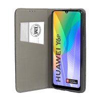 cofi1453® Buch Tasche "Smart" kompatibel mit HUAWEI Y6P Handy Hülle Etui Brieftasche Schutzhülle mit Standfunktion, Kartenfach