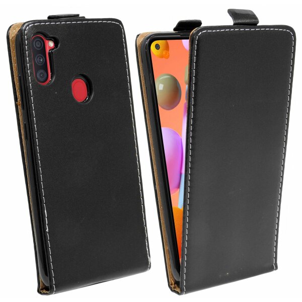 cofi1453® Flip Case kompatibel mit Samsung Galaxy A11 (A115F) Handy Tasche vertikal aufklappbar Schutzhülle Klapp Hülle Schwarz