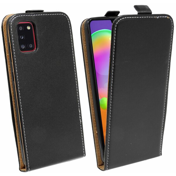 cofi1453® Flip Case kompatibel mit Samsung Galaxy A31 (A315F) Handy Tasche vertikal aufklappbar Schutzhülle Klapp Hülle Schwarz