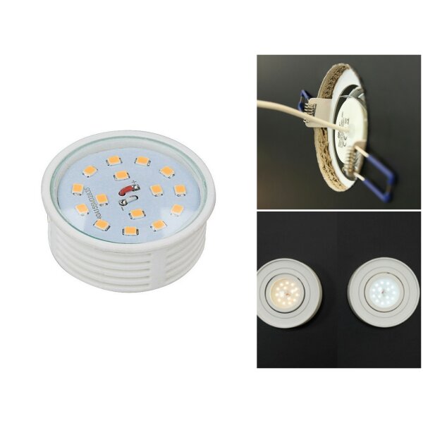 5W Ultraslim LED Einbauleuchte 400lm 20mm Höhe 230V Ø50mm Einbaustrahler Dimmbar