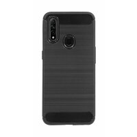 cofi1453® Silikon Hülle Bumper Carbon kompatibel mit Oppo A31 Case TPU Soft Handyhülle Cover Schutzhülle Schwarz