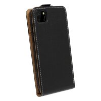 cofi1453® Flip Case kompatibel mit HUAWEI Y5P Handy Tasche vertikal aufklappbar Schutzhülle Klapp Hülle Schwarz