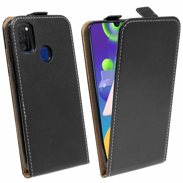 cofi1453® Flip Case kompatibel mit Samsung Galaxy M21 (M215F) Handy Tasche vertikal aufklappbar Schutzhülle Klapp Hülle Schwarz