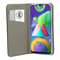 cofi1453 Buch Tasche "Smart" kompatibel mit SAMSUNG GALAXY M21 ( M215F ) Handy Hülle Etui Brieftasche Schutzhülle mit Standfunktion, Kartenfach