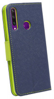 cofi1453® Buch Tasche "Fancy" kompatibel mit Huawei Y6P Handy Hülle Etui Brieftasche Schutzhülle mit Standfunktion, Kartenfach Blau-Grün