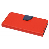 cofi1453® Buch Tasche "Fancy" kompatibel mit Huawei Y5P Handy Hülle Etui Brieftasche Schutzhülle mit Standfunktion, Kartenfach Rot-Blau