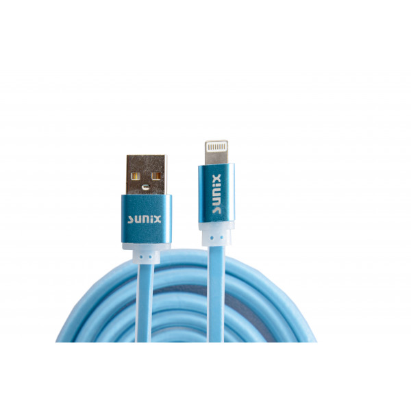 Sunnix 1,2M Softtouch USB Lightning Ladekabel Datenkabel Kabel Ladegerät kompatibel mit iOS iPhone 11 Pro Max, iPhone Xr, Xs, SE 2020 in Blau