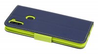 cofi1453® Buch Tasche "Fancy" kompatibel mit SAMSUNG GALAXY M11 (M115F) Handy Hülle Etui Brieftasche Schutzhülle mit Standfunktion, Kartenfach Blau-Grün