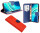 cofi1453® Buch Tasche "Fancy" kompatibel mit XIAOMI MI 10 Handy Hülle Etui Brieftasche Schutzhülle mit Standfunktion, Kartenfach Rot