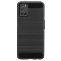 cofi1453® Silikon Hülle Bumper Carbon kompatibel mit Oppo A72 Case TPU Soft Handyhülle Cover Schutzhülle Schwarz