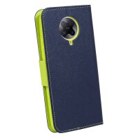 cofi1453® Buch Tasche "Fancy" kompatibel mit XIAOMI REDMI K30 PRO Handy Hülle Etui Brieftasche Schutzhülle mit Standfunktion, Kartenfach Blau-Grün