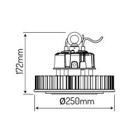 100W LED Hallenstrahler Neutralweiß 4000K Ø25cm 13000lm UFO High Bay Industriebeleuchtung,Hallenbeleuchtung, Werkstattstrahler Wasserdicht IP65