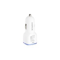 Sunix KFZ 2.4A Auto Ladegerät 2x USB Port Zigarettenanzünder Ladeadapter + 1.2M Lightning Ladekabel kompatibel mit Smartphones weiß