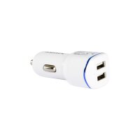 Sunix KFZ 2.4A Auto Ladegerät 2x USB Port Zigarettenanzünder Ladeadapter + 1.2M Lightning Ladekabel kompatibel mit Smartphones weiß