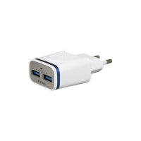 Sunix 2.1A Schnell Ladegerät Netzteil Dual Port 2x USB Reiseladegerät + 1.2M Micro-USB Ladekabel weiß