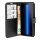 cofi1453® Buch Tasche "Fancy" kompatibel mit Sony Xperia 10 II (2020) Handy Hülle Etui Brieftasche Schutzhülle mit Standfunktion, Kartenfach Schwarz