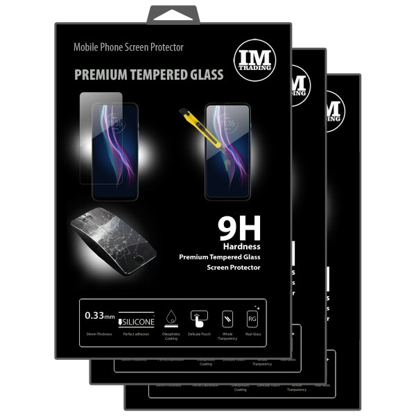 cofi1453 3X Panzer Schutz Glas 9H Tempered Glass Display Schutz Folie Display Glas Screen Protector kompatibel mit Motorola One Fusion Plus