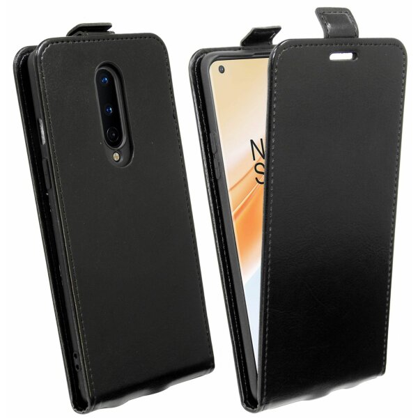 cofi1453® Flip Case kompatibel mit OnePlus 8 Handy Tasche vertikal aufklappbar Schutzhülle Klapp Hülle Schwarz