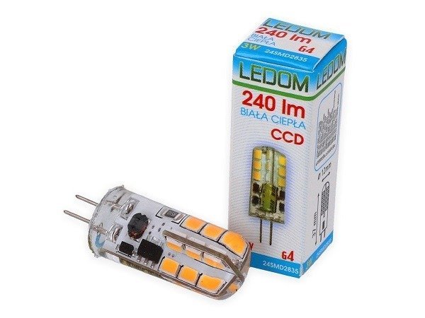 G4 | LED Leuchtmittel | 3 Watt | 12V AC/DC | 240 Lumen | 2700K Warmweiß | Silikon | Stiftsockel | Stecklampe | Lampe | Birne