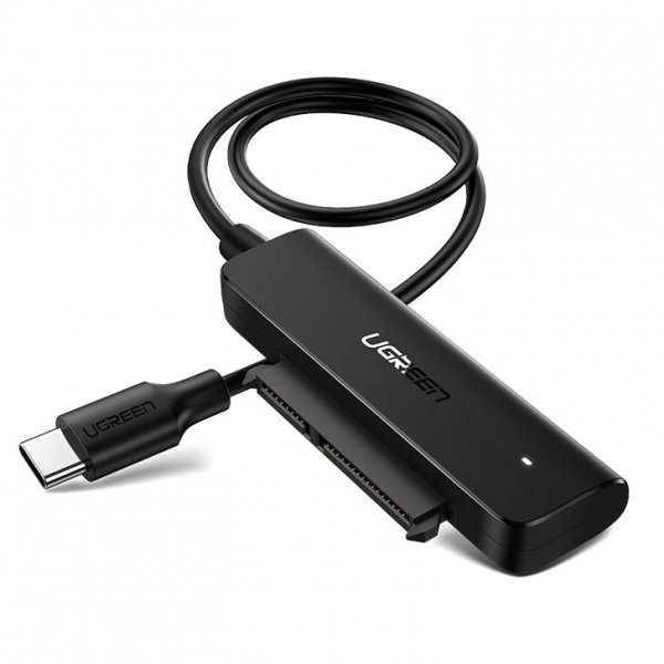 Ugreen Adapter Konverter Externe Festplatte USB Festplattenadapter HDD SSD 2,5 SATA III 3.0 - USB Typ C 3.2 Gen 1 (SuperSpeed USB 5 Gbps) schwarz