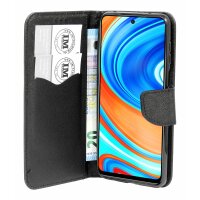 cofi1453® Buch Tasche "Fancy" kompatibel mit XIAOMI REDMI NOTE 9 PRO Handy Hülle Etui Brieftasche Schutzhülle mit Standfunktion, Kartenfach Schwarz