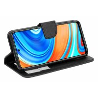 cofi1453® Buch Tasche "Fancy" kompatibel mit XIAOMI REDMI NOTE 9 PRO Handy Hülle Etui Brieftasche Schutzhülle mit Standfunktion, Kartenfach Schwarz