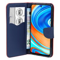 cofi1453® Buch Tasche "Fancy" kompatibel mit XIAOMI REDMI NOTE 9 PRO Handy Hülle Etui Brieftasche Schutzhülle mit Standfunktion, Kartenfach Rot