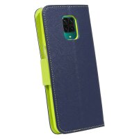 cofi1453® Buch Tasche "Fancy" kompatibel mit XIAOMI REDMI NOTE 9 PRO MAX Handy Hülle Etui Brieftasche Schutzhülle mit Standfunktion, Kartenfach Blau