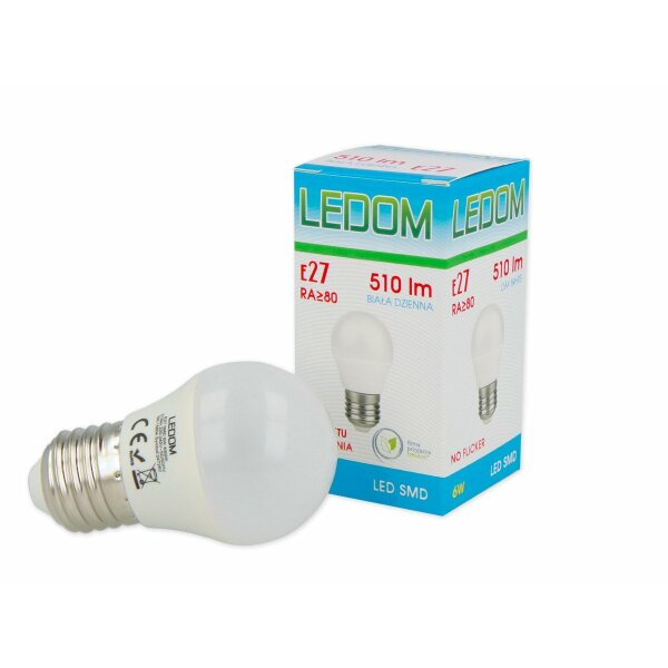 LEDOM E27 SMD Leuchtmittel 230V AC 6W 510 Lumen Ø45 220-240V 240 Grad Abstrahlwinkel 3000K Warmweiß / 4000K Neutralweiß Lampe Glühbirne